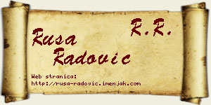 Rusa Radović vizit kartica
